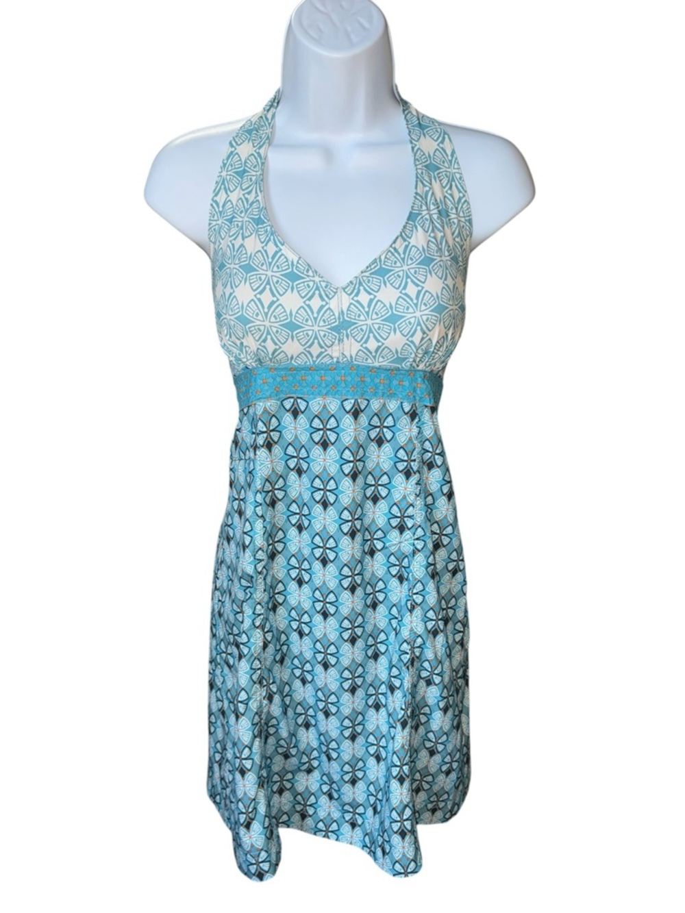 Women’s Athleta “Pack Everywhere” Blue Printed Halter Dress - 2P